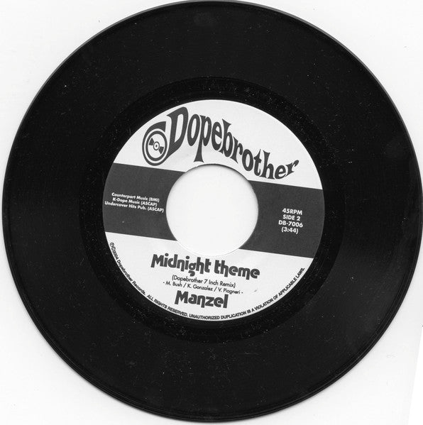 Image of Label Cover of 7" - EX/VG+ - MANZEL, Space Funk / Midnight Theme (Dopebrother Records ; DB-7006, US 2004, Picture sleeve), Lightest of marks.,  - 2926289E