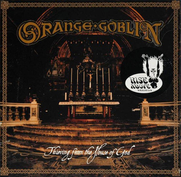 Image of Front Cover of 0914370C: LP - ORANGE GOBLIN, Thieving From The House Of God (Rise Above Records ; RISELP080, UK & Europe 2018 Reissue, Gatefold, Insert, Limited Edition of 500, White Vinyl)   NEW/NEW