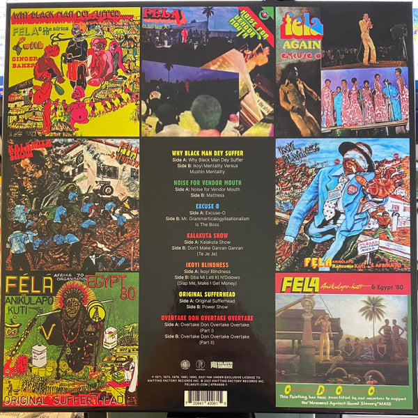 Image of Back Cover of 3844376S: 7xLP - FELA KUTI, Box Set 5 (Knitting Factory Records ; KFR4006-1, US 2021, Box Set, Booklet, Poster) Light Marks On The Box  VG/VG+