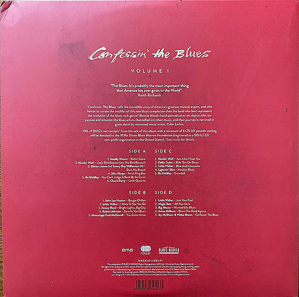 Image of Back Cover of 2xLP - VG/VG - VARIOUS, Confessin' The Blues Volume 1 (BMG ; 155DLP1, UK & Europe 2018, Gatefold, 2 Inners), Sleeve has some staining and scuffs on it. With small insert,  - 2416469C