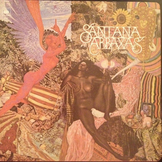 Image of Front Cover of LP - VG/VG - SANTANA, Abraxas (CBS Orange/Yellow; S 64087, UK , Made In England at Bottom of Label), Sticker Damage To Sleeve,  - 3126058E