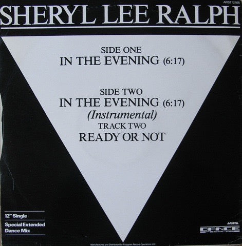 Image of Back Cover of 12" - VG/VG - SHERYL LEE RALPH, In The Evening (Special Extended Dance Mix) (Arista  ; ARIST 12 595, UK 1985, Picture Sleeve), Strong VG.,  - 4216673C