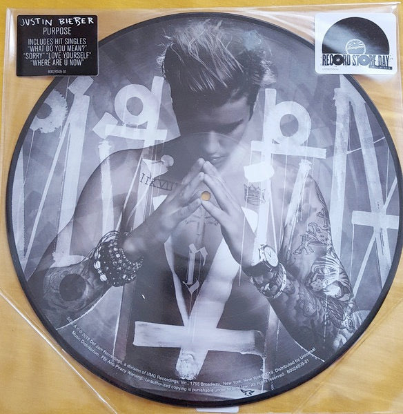 Image of Front Cover of LP - EX/EX - JUSTIN BIEBER, Purpose (Def Jam Recordings ; B0024509-01, UK, Europe & US 2016, Stickered Plastic Sleeve, Picture Disc), ,  - 2626103E