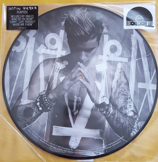 Image of Front Cover of LP - EX/EX - JUSTIN BIEBER, Purpose (Def Jam Recordings ; B0024509-01, UK, Europe & US 2016, Stickered Plastic Sleeve, Picture Disc), ,  - 2646156S