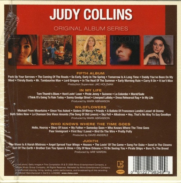 Image of Back Cover of 5xCD - VG+/VG+ - JUDY COLLINS, Original Album Series (Rhino Records; 8122 79834 9, Europe 2009, Box Set, 5 Inners), ,  - 2916384C