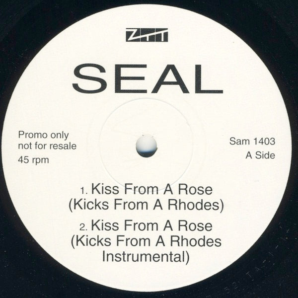 Image of Front Cover of 12" - VG/VG+ - SEAL, Kiss From A Rose / I'm Alive - Adamski Mixes (ZTT ; Sam 1403, UK 1994, Promo, Stickered Plain Sleeve), ,  - 1646281S