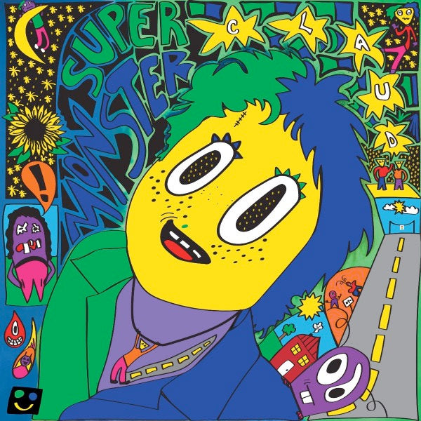 Image of Front Cover of LP - VG+/VG+ - CLAUD, Super Monster (Saddest Factory ; SAD001LP-C4, UK 2021, Inner & Signed Print, Dinked Edition Limited To 500 On Green With Blue Splatter Vinyl With Green Flexi ), ,  - 3816061C