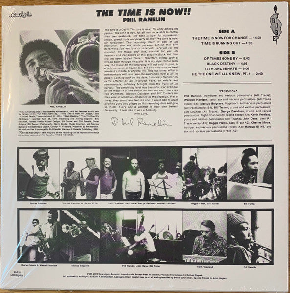 Image of Back Cover of 1932160E: LP - PHIL RANELIN, The Time Is Now (Now Again Records; NA5211-LP, Europe 2022 Reissue, Booklet)   NEW/NEW