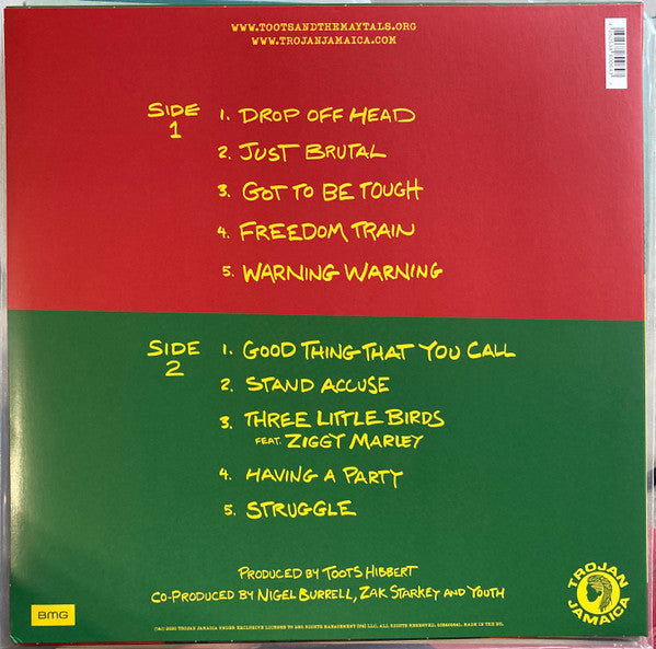 Image of Back Cover of 0832126E: LP - TOOTS AND THE MAYTALS, Got To Be Tough (Trojan Jamaica ; 538600641, Europe 2020, Inner & Insert)   NEW/NEW