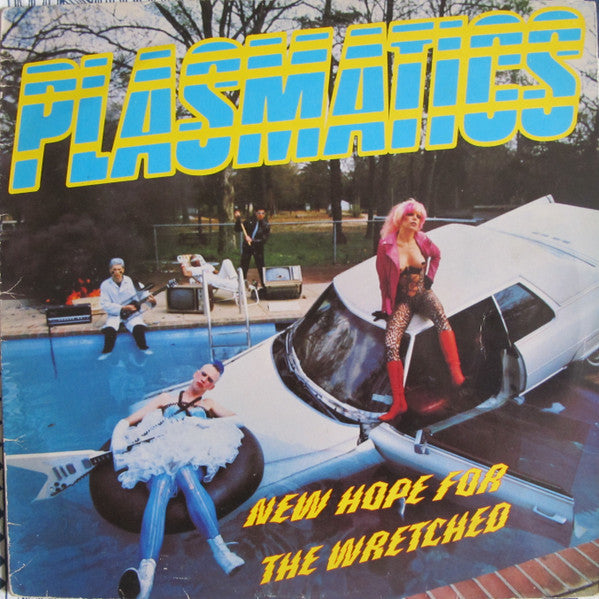 Image of Front Cover of 2024144E: LP - PLASMATICS, New Hope For The Wretched (Stiff Records ; SEEZ 24, UK 1980, Orange Vomit Vinyl) Sleeve has small tear on top left. Edgewear and creases to sleeve.  VG/VG+