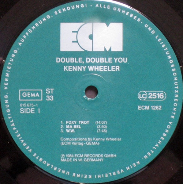Image of Label Cover of LP - VG/VG - KENNY WHEELER, MIKE BRECKER, JOHN TAYLOR, Double, Double You (ECM Records ; ECM 1262, Germany 1984), ,  - 3026169E