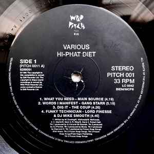 Image of Label Cover of 2xLP - VG/G+ - VARIOUS, Hi-Phat Diet - A Wild Pitch Compilation (Wild Pitch Records  ; PITCH 001, UK & Europe 1994, Hype Sticker On Sleeve), Marks on disc. Plays above grade. Light wear to sleeve.,  - 2326169E