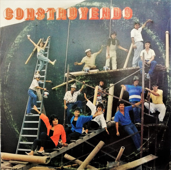 Image of Front Cover of 1022165E: LP - VARIOUS, Construyendo (OHM; P-OHM 0030537.3, Peru 1987) Heavy Edge and Ring Wear, Sleeve Creased  G/VG+