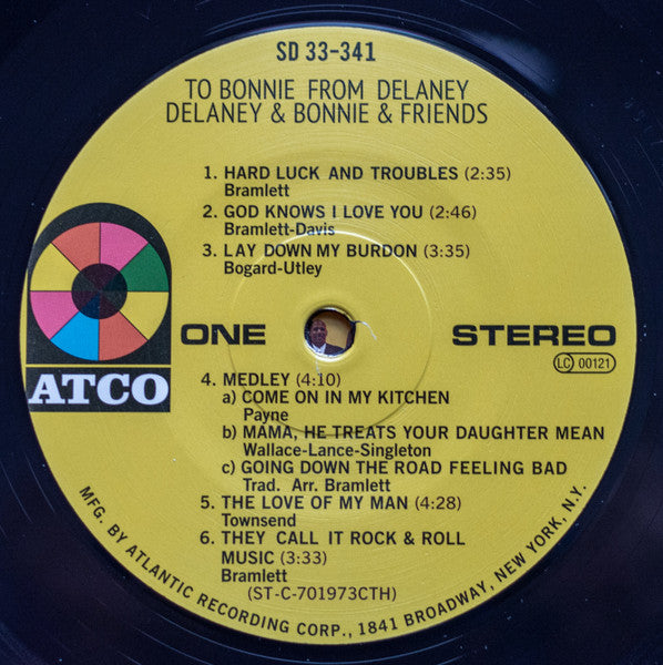 Image of Label Cover of 1824183E: LP - DELANEY & BONNIE & FRIENDS, To Bonnie From Delaney (ATCO Records ; ATCO SD 33-341, Germany 2018 Reissue, Gatefold, Label Insert, 180 Gram Audiophile Pressing) Still In Stickered Shrinkwrap  EX/VG+