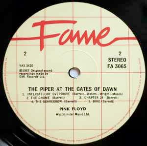 Image of Label Cover of 5024290E: LP - PINK FLOYD, The Piper At The Gates Of Dawn (Fame ; FA 3065, UK 1983 Reissue, Company Inner, No Barcode. Red Rim Text.) Strong VG+, Slight Sticker Damage To Sleeve  VG/VG+