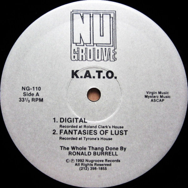 Image of Front Cover of LP - /VG+ - K.A.T.O., 6:15 PM / Digital (Nu Groove Records ; NG-110, US 1992), ,  - 1946359S