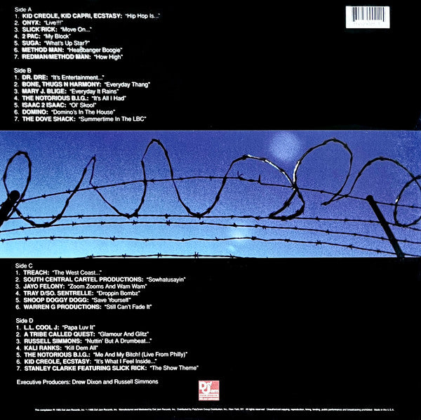 Image of Back Cover of 2xLP - VG/G+ - VARIOUS, The Show (Original Soundtrack) (Def Jam Recordings ; 314 529 021-1, US 1995, Gatefold), Lots of light marks and faint hairlines across both discs. Sleeve has ringwear, mild creasing and some wear at the opening. ,  - 2916012C