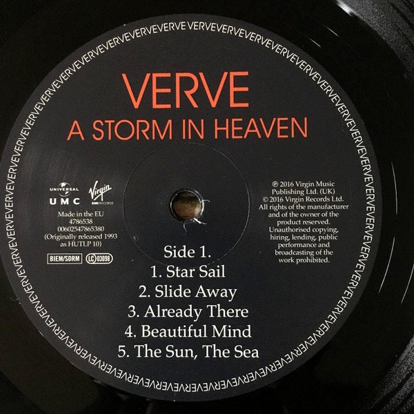 Image of Label Cover of LP - VG+/VG - VERVE, A Storm In Heaven (UMC; 4786538, Europe 2016 Reissue, Gatefold, 180g), ,  - 4116118C