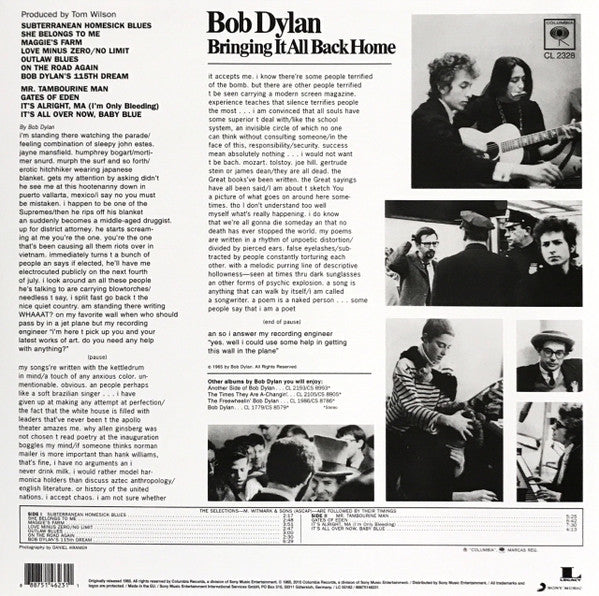 Image of Back Cover of LP - NEW/NEW - BOB DYLAN, Bringing It All Back Home (Columbia ; 88875146231, Europe 2015), ,  - 1056146S