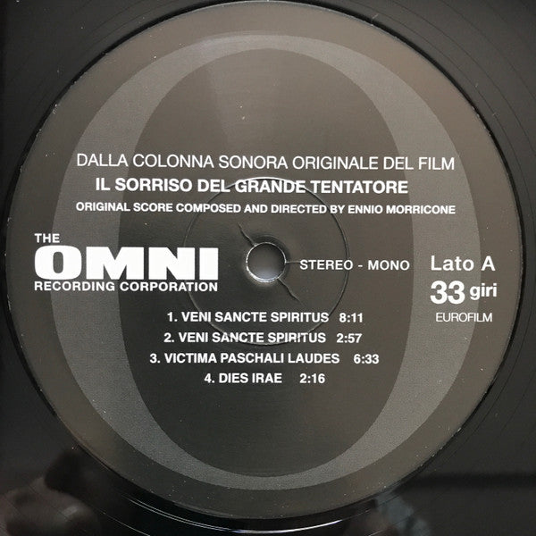 Image of Label Cover of LP - EX/VG+ - ENNIO MORRICONE, Il Sorriso Del Grande Tentatore (The Roundtable; ROMA103, Australia 2015 Reissue, Gatefold & Obi, 180 Gram Vinyl), ,  - 1826489E