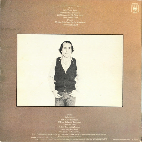 Image of Back Cover of 5114283C: LP - PAUL SIMON, Greatest Hits, Etc. (CBS ; CBS 10007, UK 1977, Gatefold, Inner, "Made In England" At Bottom Of Label.)   VG/VG+