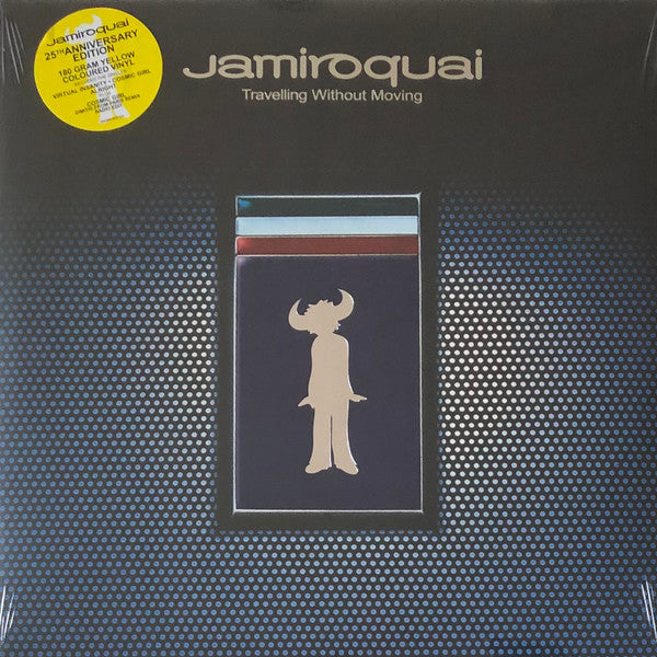 Image of Front Cover of 2xLP - EX/VG+ - JAMIROQUAI, Travelling Without Moving (Sony Music ; 19439905091, Europe 2022 Reissue, Gatefold, 2 Inners & Insert, Remastered, Stereo, Yellow 180g Vinyl, 25th Anniversary Edition.), Still In Opened Shrinkwrap With Hype Sticker,  - 3416015C