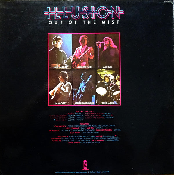 Image of Back Cover of LP - VG/VG+ - ILLUSION, Out Of The Mist (Island Records; ILPS 9489, UK 1977, Ex-Renaissance), ,  - 2916039C