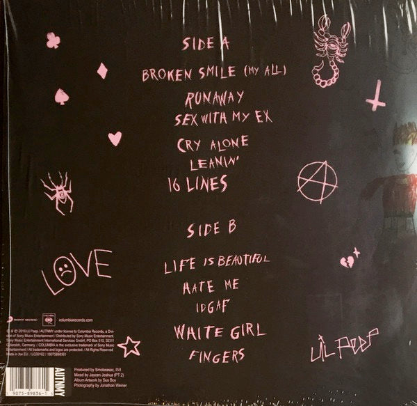 Image of Back Cover of LP - VG/VG - LIL PEEP, Come Over When You're Sober, Pt. 2 (Columbia ; 19075898361, Europe 2018, Inner), ,  - 3316369C