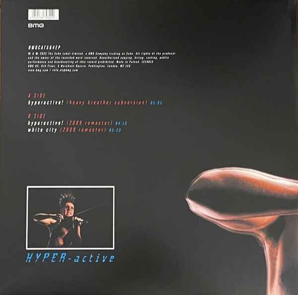 Image of Back Cover of 4933063E: 12" - THOMAS DOLBY, Hyperactive (RSD 2022) (BMG; 4050538748000, Europe 2022 Reissue, Record Store Day 2022, Transparent Blue Vinyl)   NEW/NEW