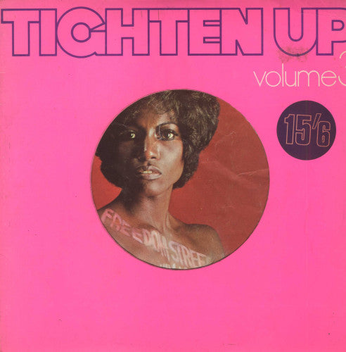 Image of Front Cover of LP - VG/G+ - VARIOUS ARTISTS, Tighten Up Volume 3 (Trojan Records; TTL 32, UK 1970, Laminated Die Cut Sleeve, Poster, '15/6' Price Sticker), Marks on vinyl (more so on b side) but dont' affect play. Wear to sleeve with ringwear., A1 - The Maytals Monkey ManA2 - The Upsetters Shocks Of A MightyA3 - Ken Boothe Freedom StreetA4 - Dandy Raining In My HeartA5 - G. G. All Stars Man From CarolinaA6 - Jo Jo Bennett Leaving RomeB1 - The Kingstonians Singer ManB2 - Jimmy Cliff Suffering