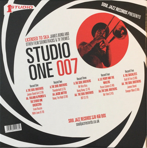 Image of Back Cover of 4615707C: 5x7" - VARIOUS ARTISTS, Studio One 007 Licensed To Ska (Soul Jazz Records; SJR 450 BOX, UK 2020, Box Set, 5 Inners, Limited Edition )   EX/EX