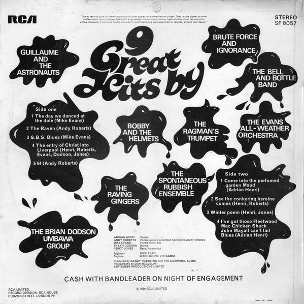 Image of Back Cover of 2514117C: LP - LIVERPOOL SCENE, Bread on the Night (RCA; SF8057, UK 1969, Laminated Front Sleeve) Strong VG  VG/VG