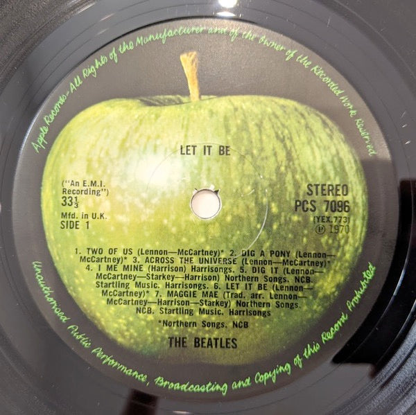 Image of Label Cover of 0225182E: LP - THE BEATLES, Let It Be (Apple; PCS7096, UK 1970 Reissue, Green Apple Logo on Rear Sleeve, Fully Laminated, Lamination Ending Just Short of Sleeve Opening on Both Sides , Matrix -3U, -3U) Strong VG  VG+/VG