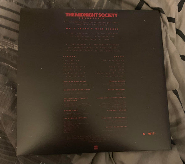 Image of Back Cover of 1732174E: LP - THE RENTALS, The Rentals present The Midnight Society Soundtrack (A Matt Sharp / Nick Zinner Score) (RSD 2022) (Death Waltz; DWO44B, Europe 2022, Record Store Day 2022, Clear, Red & Smoke Coloured Vinyl)   NEW/NEW