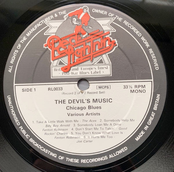 Image of Label Cover of 2xLP - VG+/VG+ - VARIOUS, Devil's Music (Red Lightnin'; RL0033, UK 1970s, Textured Gatefold Sleeve), ,  - 2926190E