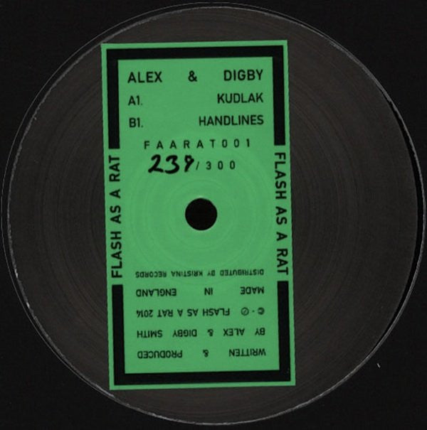 Image of Front Cover of 1244187S: 12" - ALEX & DIGBY, FAARAT001 (FLASH AS A RAT  ; FAARAT001, UK 2014) Would say visually G/G+ but plays well, A side has some minimal surface noise, mostly in quiet parts - plays much better than it looks. B side plays really well. 123/300  /G+