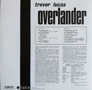 Image of Back Cover of 0253063S: LP - TREVOR LUCAS, Overlander (RSD 2022) (Earth Recordings; EARTHP049, UK 2022, Insert, Postcard, Record Store Day 2022, Orange Vinyl, Download)   NEW/NEW