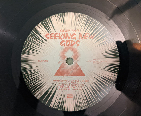 Image of Label Cover of LP - VG+/EX - GRUFF RHYS, Seeking New Gods (Rough Trade ; RT0127LP2, Europe 2021, Die-cut envelope sleeve, Super Furry Animals. Green Vinyl. With OBI.), Opened Instore,  - 3446300S
