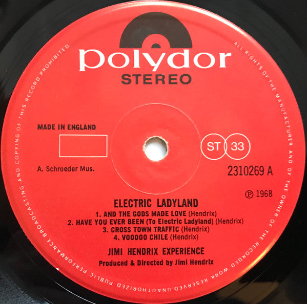 Image of Label Cover of 4624134E: 2xLP - THE JIMI HENDRIX EXPERIENCE, Electric Ladyland (Polydor; 2657 012, UK 1980 Reissue, Laminated Gatefold Howards Printers Sleeve, Limited Edition Box Set Printed in Gold On Reverse)   EX/VG+