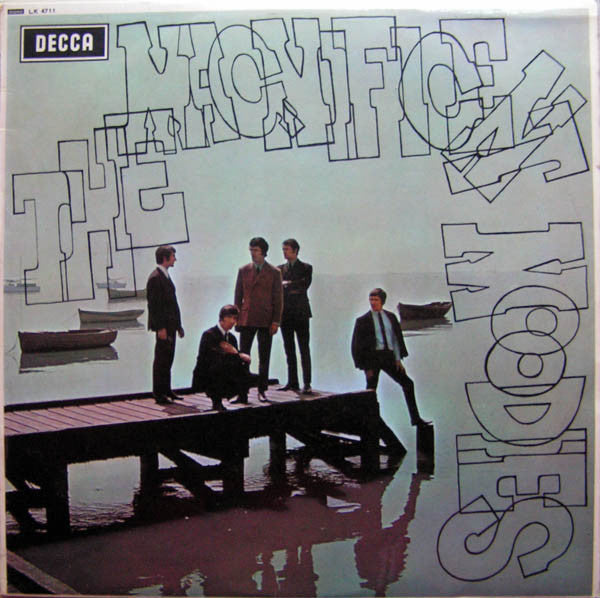 Image of Front Cover of LP - VG/G+ - THE MOODY BLUES, Magnificent Moodies (Decca Red Unboxed; LK 4711, UK 1965, Laminated Sleeve, Mono - 1st Issue), Little light marks and hairlines, Rear sleeve a little aged but nicely intact, Small nick to sleeve opening and spot of laminate bubbling. ,  - 3416327C