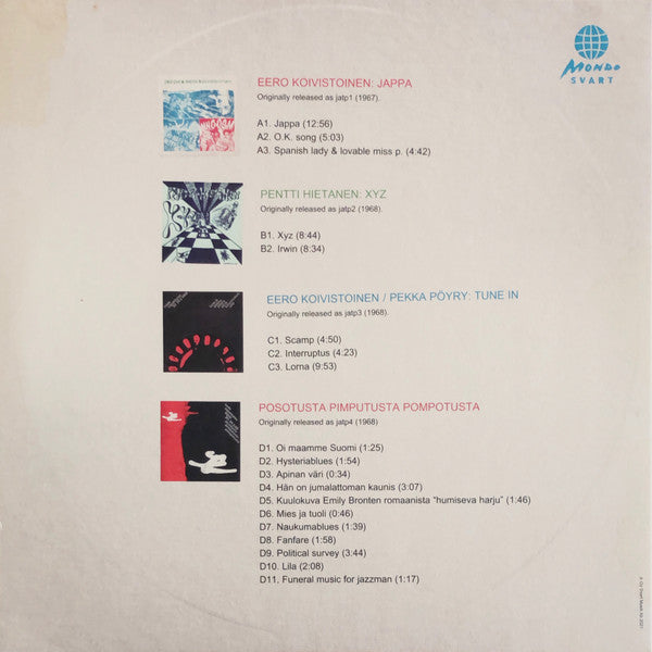 Image of Back Cover of 2xLP - VG+/VG - EERO KOIVISTOINEN WITH FRIENDS, Jappa - The Complete Jazz At The Polytechnicum Recordings 1967 1968 (Mondo Svart; SRE373, Finland 2021, With Obi), Haitlines, still on opened shrinkwrap,  - 3746007S