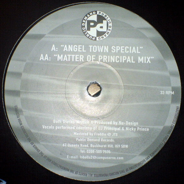 Image of Front Cover of 12" - /G - NU-DESIGN, Takin Over Me (Public Demand  ; PPDT-44, UK 1999, Plain Sleeve), Lots of scuffs and marks., A Takin Over Me (Angel Town Special)AA Takin Over Me (Matter Of Principal Mix) - 3816011C