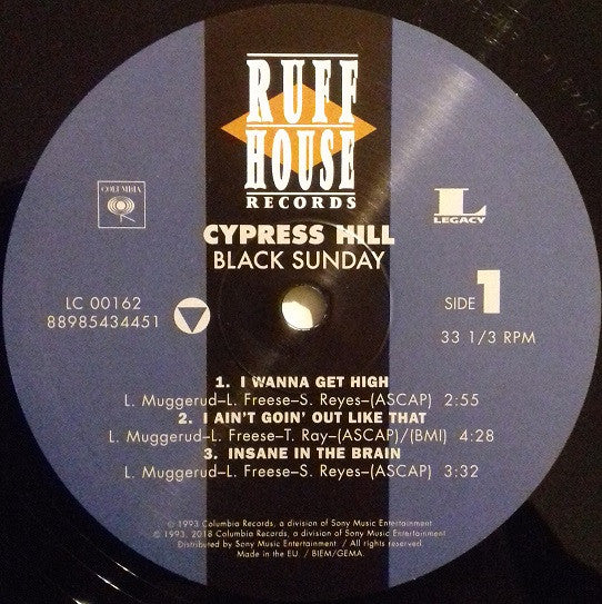 Image of Label Cover of 2xLP - EX/EX - CYPRESS HILL, Black Sunday (Columbia Legacy; 88985434451, Europe 2018 Reissue, 2 Inners, 180 Gram Vinyl), Still In Opened Shrinkwrap,  - 3216167C
