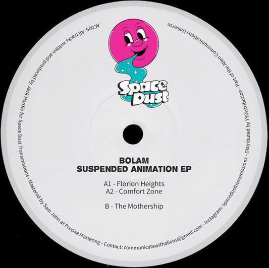 Image of Front Cover of 12" - /VG - BOLAM, Suspended Animation EP (Alien Communications ; AC005, Sweden 2021), ,  - 3646218S