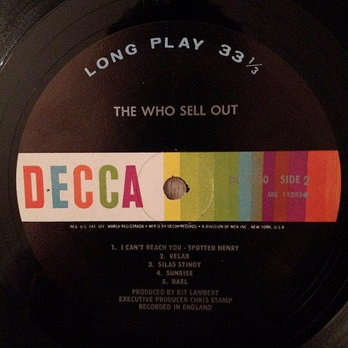 Image of Label Cover of 0324281E: LP - THE WHO, Sell Out (Decca Colourband; DL 74950, US 1968, Stereo, Pinckneyville Pressing) Cut-out (Corner cut)  VG/VG