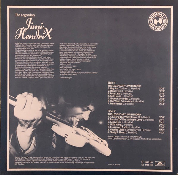 Image of Back Cover of LP - VG+/VG+ - JIMI HENDRIX, The Legendary Jimi Hendrix (Polydor ; 2490 156, Netherlands 1980), ,  - 3026082E