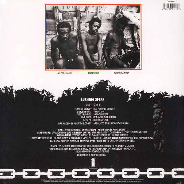 Image of Back Cover of LP - NEW/NEW - BURNING SPEAR, Marcus Garvey (Island Records ; 5351473, Europe 2014 Reissue, 180 Gram Vinyl), ,  - 2536371E