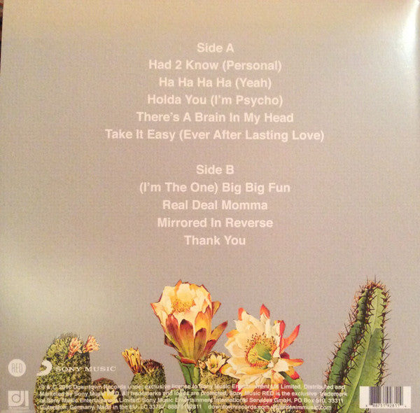 Image of Back Cover of LP - NEW/NEW - WHITE DENIM, Stiff (Downtown ; 88875192811, Europe 2016, Gatefold, Inner, With CD), , A return to the fiery cauldron of 'Fits' for the new look White Denim, stuffed with sprung-steel riffs, quicksilver solos and scudding swamp boogie. Plus a couple of cool R&B interludes from James Petralli's inner soul man. 'Stiff' is White Denim's sixth record and they teamed up with the legendary Ethan Johns (Paul McCartney, Laura Marling, The Staves) to produce their first truly liv
