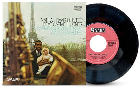 Image of Front Cover of 4255047S: 7" - NATHAN DAVIS QUINTET FEAT. CARMELL JONES, Carmell's Black Forest Waltz / B's Blues (SABA ; WB008, UK 2021, Picture Sleeve In Stickered Plastic Outer.)   EX/EX