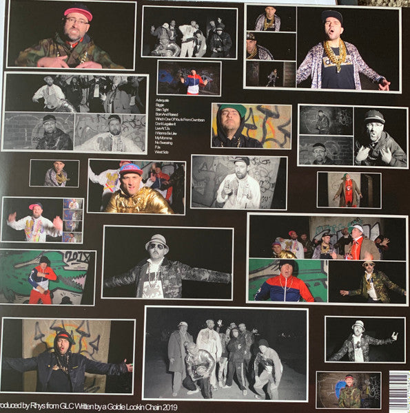 Image of Back Cover of LP - EX/EX - GOLDIE LOOKIN CHAIN, Original Pyrite Material (1983 Records ; 1983LP012, UK 2020, Gold Vinyl), Opened Instore, Still In Shrinkwrap,  - 2146278S